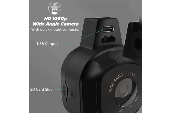 Scosche Full HD Nexar Dash Cam  - Nexar Ready WiFi Dash Camera mit 32 GB Micro SD Karte, Saugnapfhalterung - Schwarz